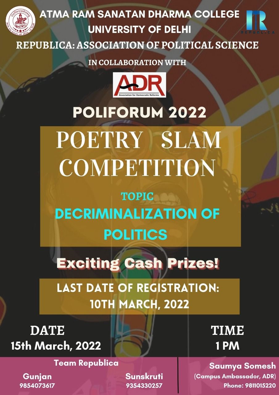 Slam Poetry Competition Association for Democratic Reforms